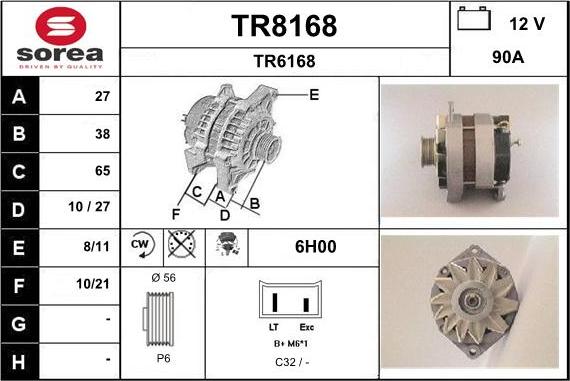 SNRA TR8168 - Генератор vvparts.bg