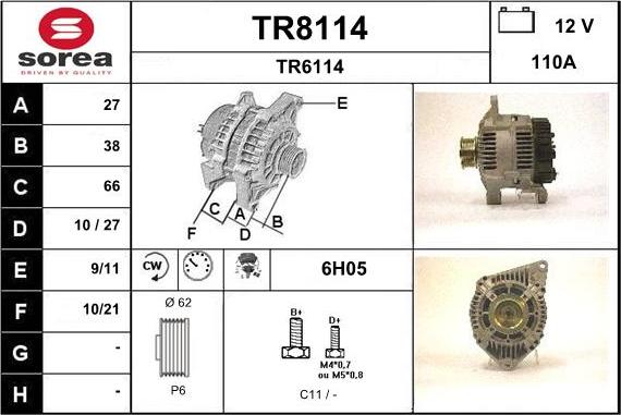 SNRA TR8114 - Генератор vvparts.bg