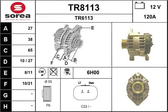 SNRA TR8113 - Генератор vvparts.bg