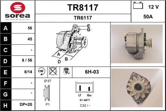 SNRA TR8117 - Генератор vvparts.bg