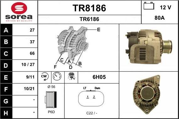 SNRA TR8186 - Генератор vvparts.bg