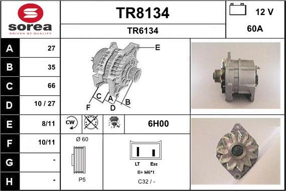 SNRA TR8134 - Генератор vvparts.bg