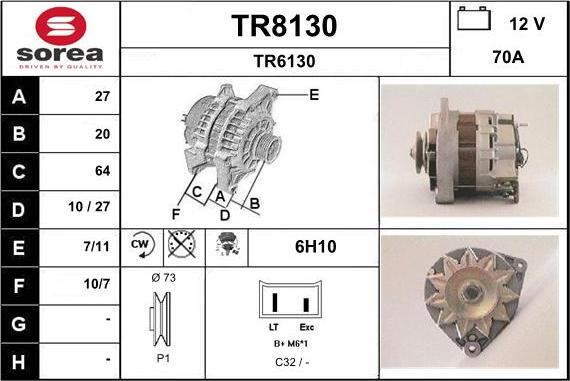 SNRA TR8130 - Генератор vvparts.bg