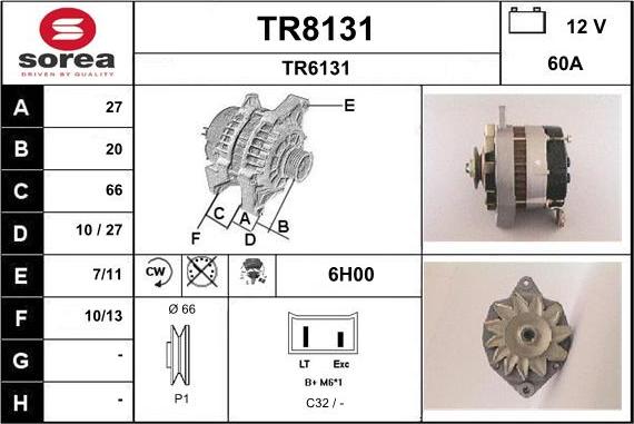 SNRA TR8131 - Генератор vvparts.bg