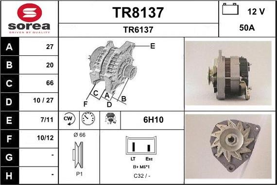 SNRA TR8137 - Генератор vvparts.bg