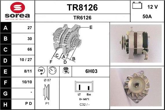 SNRA TR8126 - Генератор vvparts.bg