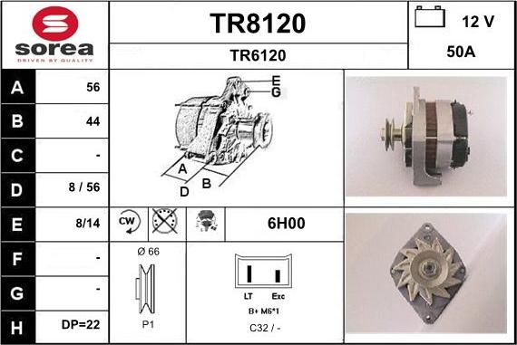 SNRA TR8120 - Генератор vvparts.bg