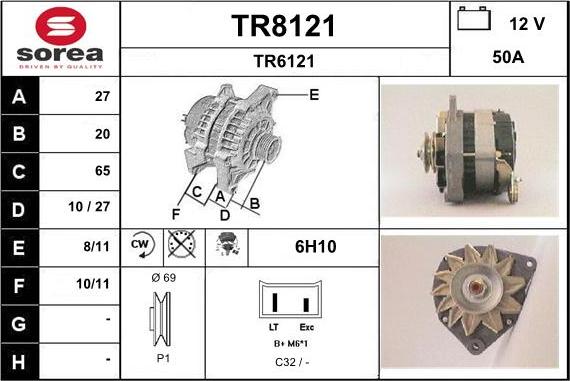 SNRA TR8121 - Генератор vvparts.bg