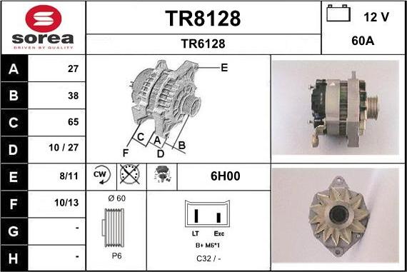 SNRA TR8128 - Генератор vvparts.bg