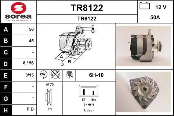 SNRA TR8122 - Генератор vvparts.bg