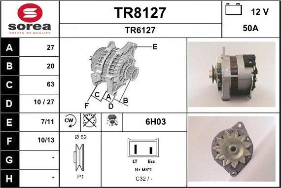 SNRA TR8127 - Генератор vvparts.bg