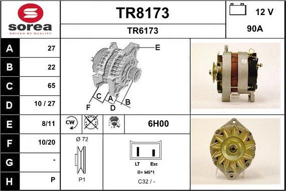 SNRA TR8173 - Генератор vvparts.bg