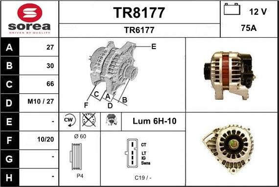 SNRA TR8177 - Генератор vvparts.bg