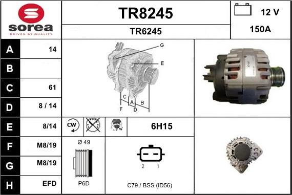 SNRA TR8245 - Генератор vvparts.bg