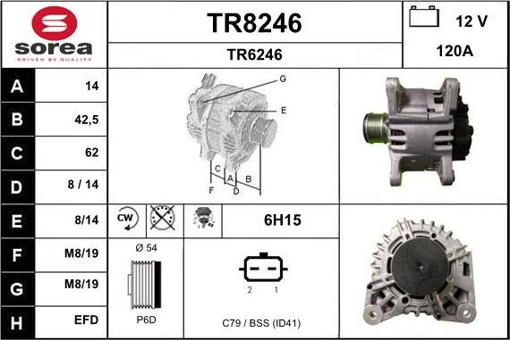 SNRA TR8246 - Генератор vvparts.bg