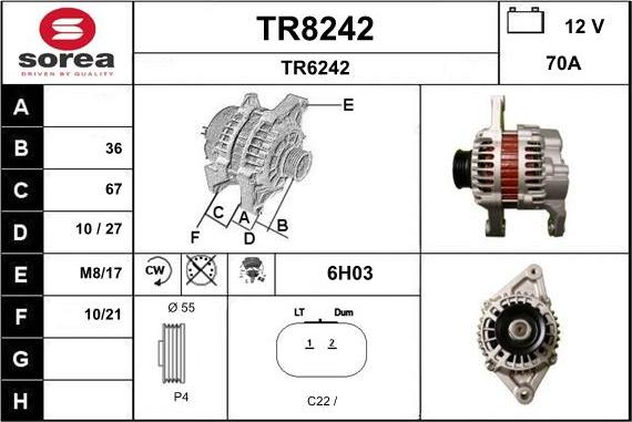 SNRA TR8242 - Генератор vvparts.bg