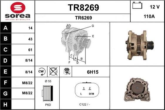 SNRA TR8269 - Генератор vvparts.bg