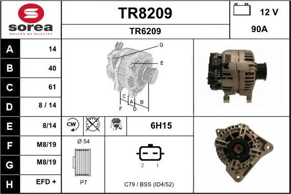 SNRA TR8209 - Генератор vvparts.bg