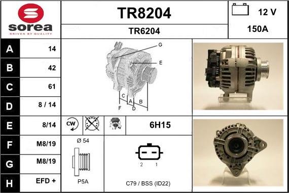 SNRA TR8204 - Генератор vvparts.bg