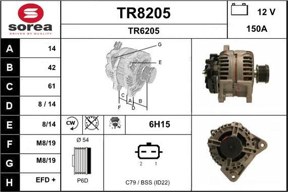 SNRA TR8205 - Генератор vvparts.bg