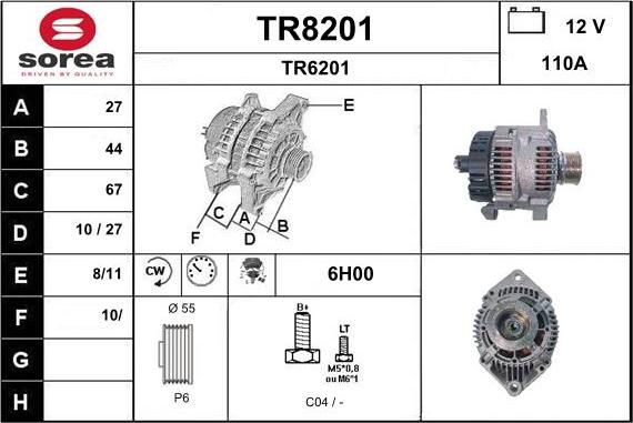 SNRA TR8201 - Генератор vvparts.bg