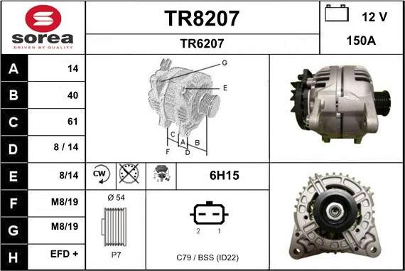 SNRA TR8207 - Генератор vvparts.bg