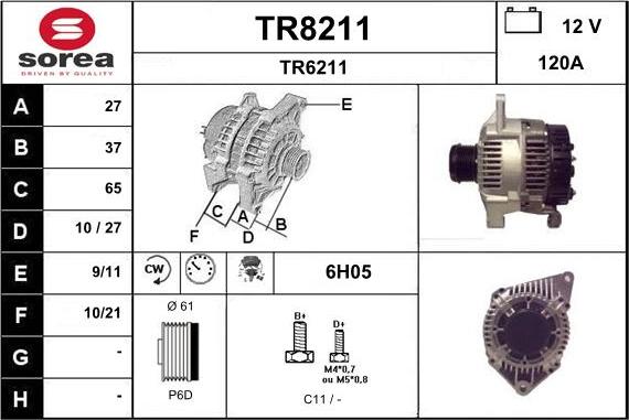 SNRA TR8211 - Генератор vvparts.bg