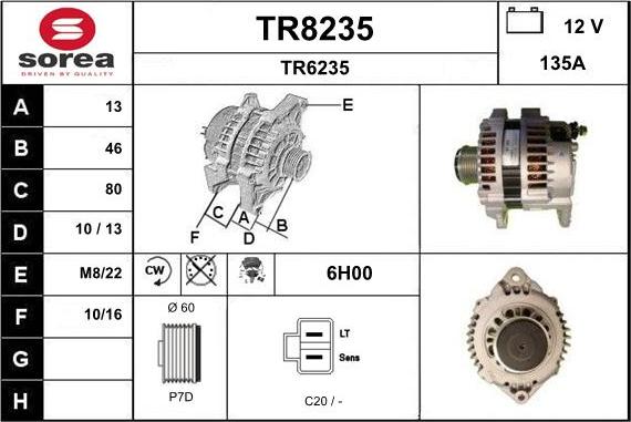 SNRA TR8235 - Генератор vvparts.bg