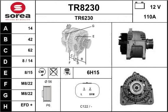 SNRA TR8230 - Генератор vvparts.bg