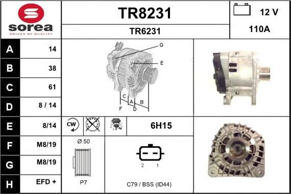 SNRA TR8231 - Генератор vvparts.bg