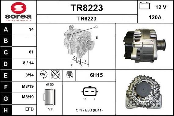 SNRA TR8223 - Генератор vvparts.bg