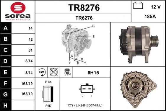 SNRA TR8276 - Генератор vvparts.bg