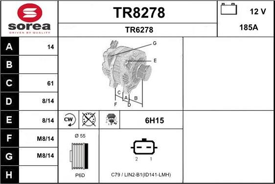 SNRA TR8278 - Генератор vvparts.bg