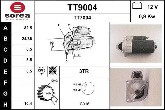 SNRA TT9004 - Стартер vvparts.bg