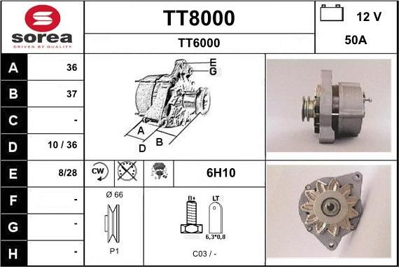 SNRA TT8000 - Генератор vvparts.bg