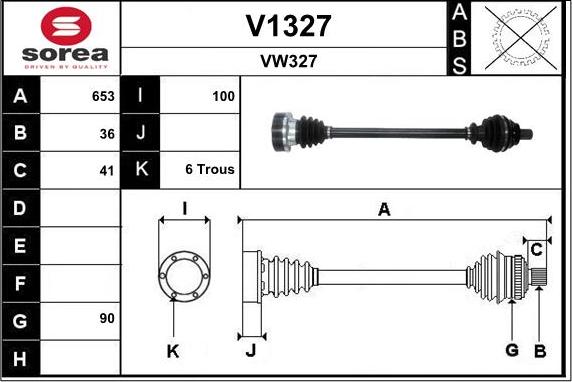 SNRA V1327 - Полуоска vvparts.bg