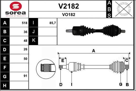 SNRA V2182 - Полуоска vvparts.bg