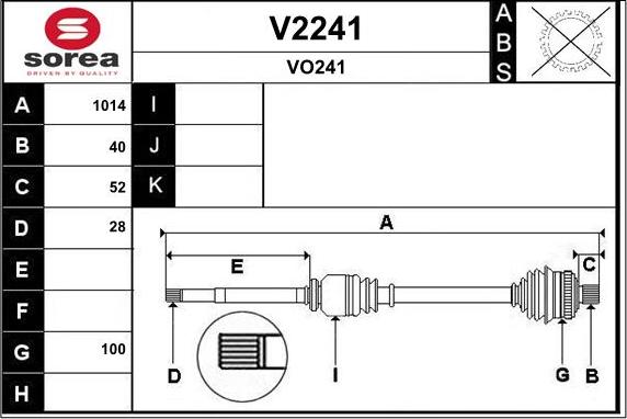 SNRA V2241 - Полуоска vvparts.bg