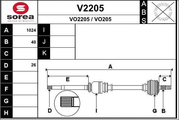 SNRA V2205 - Полуоска vvparts.bg