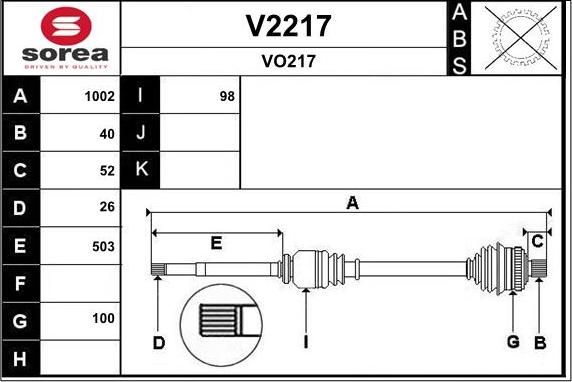 SNRA V2217 - Полуоска vvparts.bg