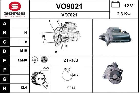 SNRA VO9021 - Стартер vvparts.bg