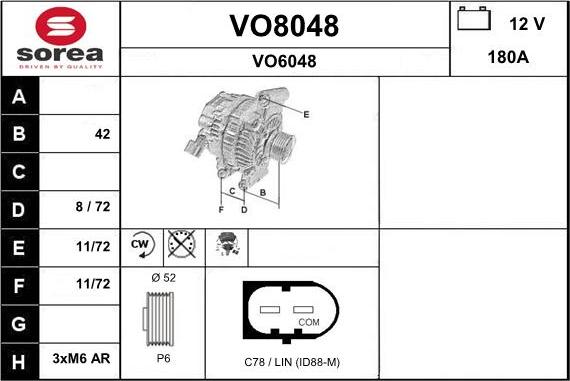 SNRA VO8048 - Генератор vvparts.bg