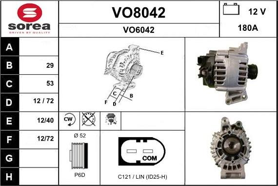 SNRA VO8042 - Генератор vvparts.bg