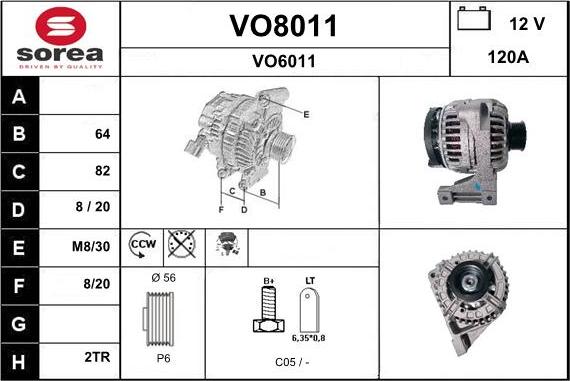 SNRA VO8011 - Генератор vvparts.bg