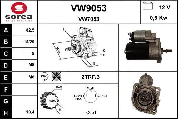 SNRA VW9053 - Стартер vvparts.bg