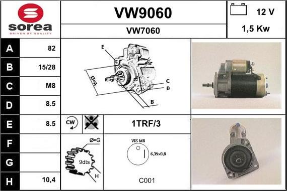 SNRA VW9060 - Стартер vvparts.bg