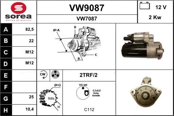 SNRA VW9087 - Стартер vvparts.bg