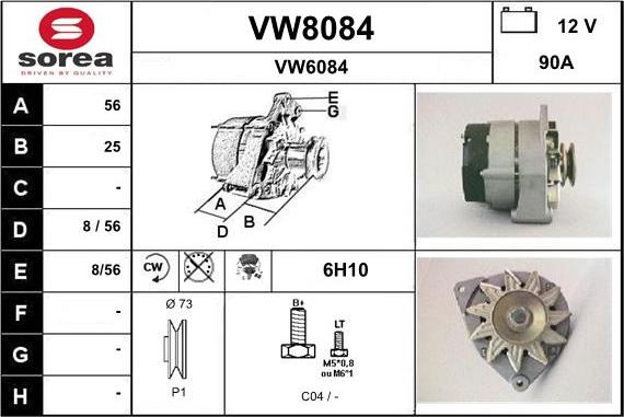 SNRA VW8084 - Генератор vvparts.bg