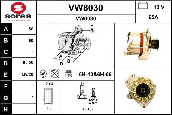 SNRA VW8030 - Генератор vvparts.bg