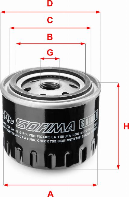 Sofima S 6100 R - Маслен филтър vvparts.bg